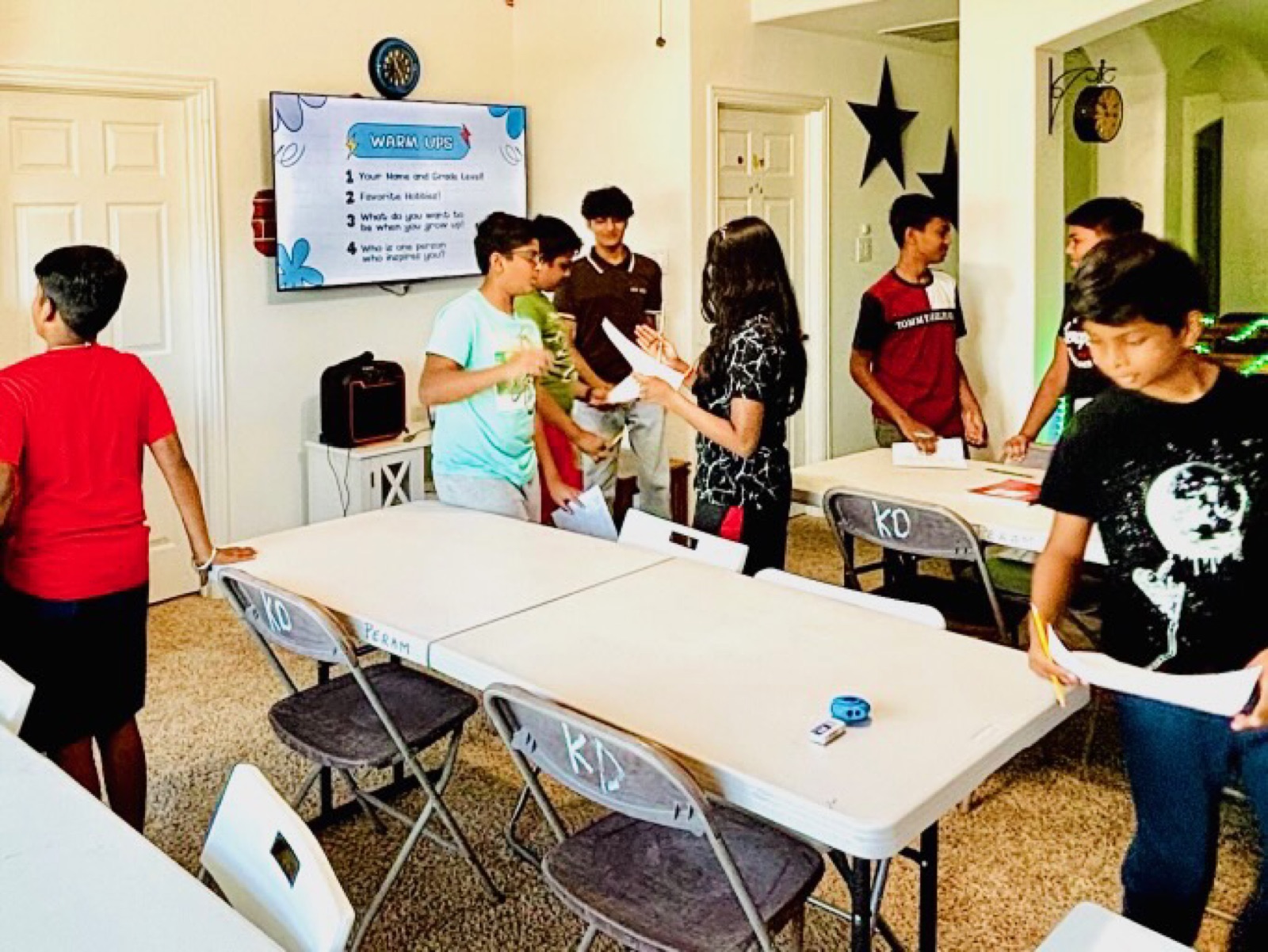 Students participating in a workshop