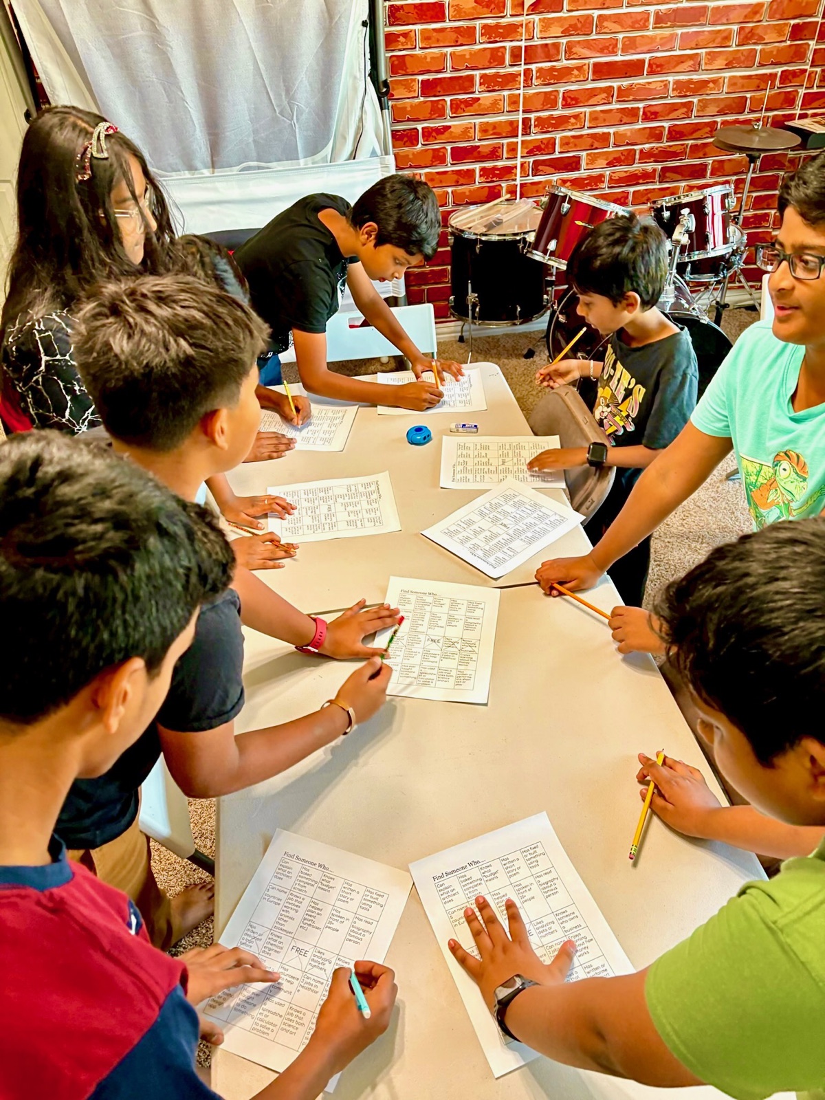 A workshop moment with students