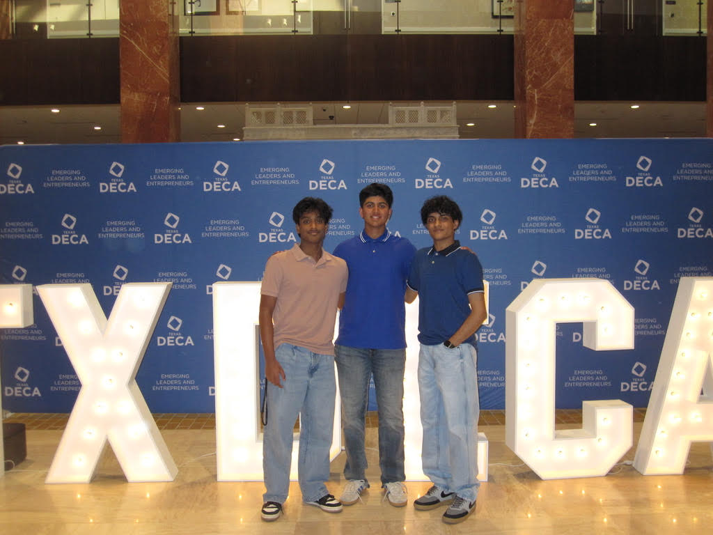 Pratik Peram, Ishaan Bose, and Rishit Sachdeva at DECA ICDC